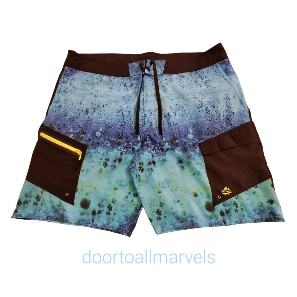 Loco Skailz Performance Fishing Shorts Swim Trunks Propeller‎ Men sz 42